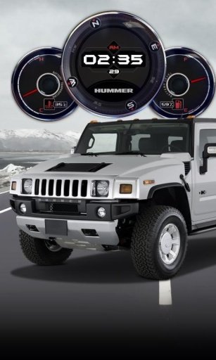 Hummer H2 Compass Clock HD LWP截图2