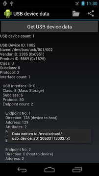 USB device data截图