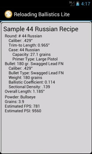 44 Russian Ballistics Data截图1