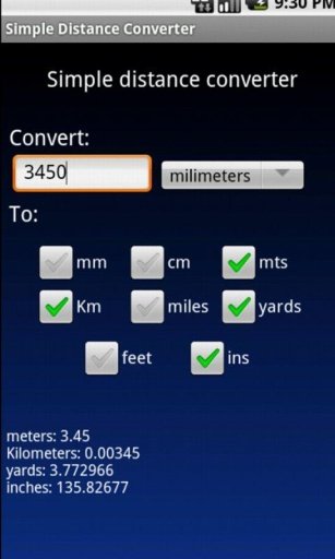 Simple Distance Converter截图2