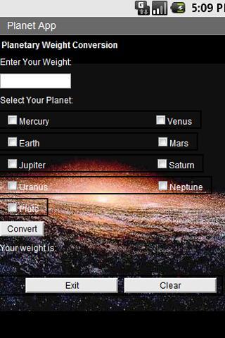 Planetary Weight Calculator截图3