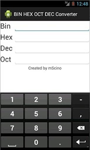 bin hex oct dec Converter截图2