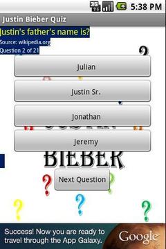 Celebrity Quiz - JB截图