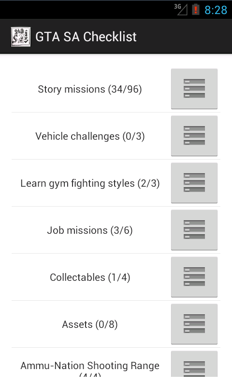 100% checklist for gta sa截图3