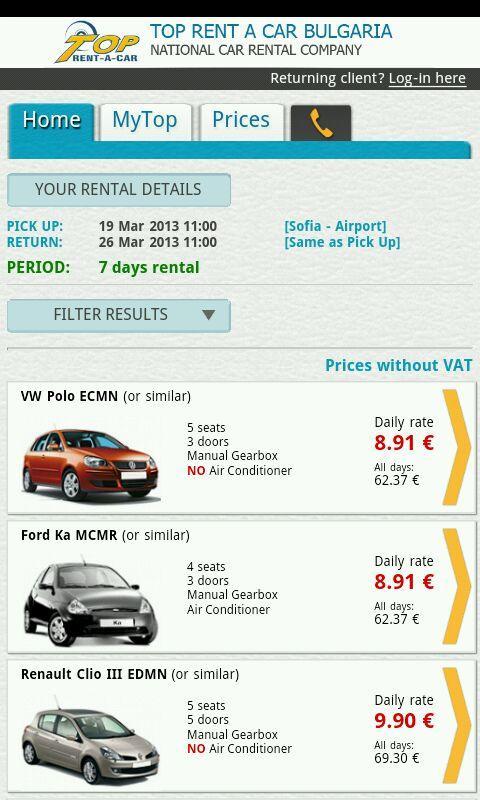 Top Rent A Car Bulgaria截图2