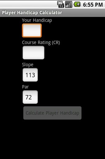 Golf Handicap Calculator截图1