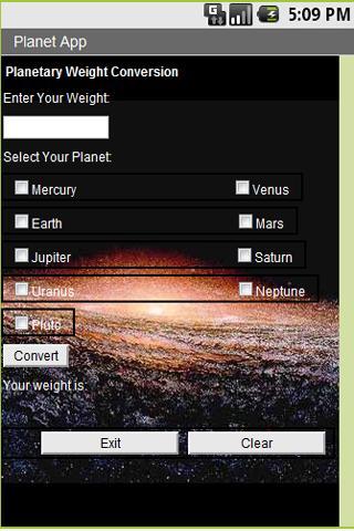 Planetary Weight Calculator截图2