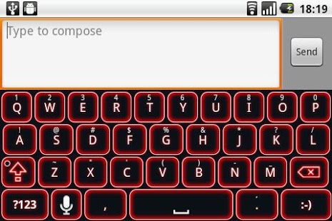 Glow Legacy Red Keyboard Skin截图2