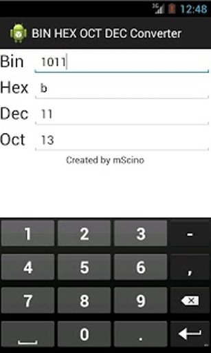 bin hex oct dec Converter截图7