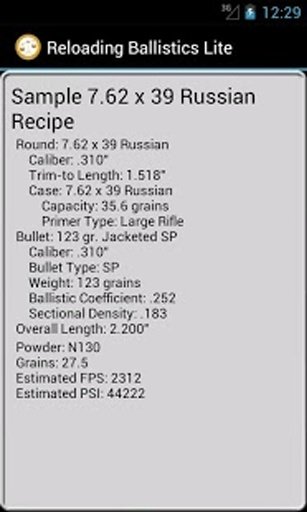 7.62x39mm Russian Ballistics截图3