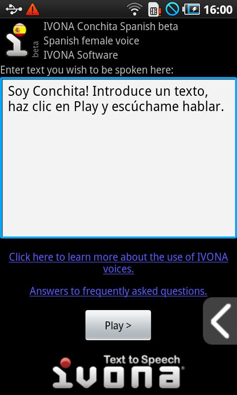 IVONA Conchita Spanish beta截图4