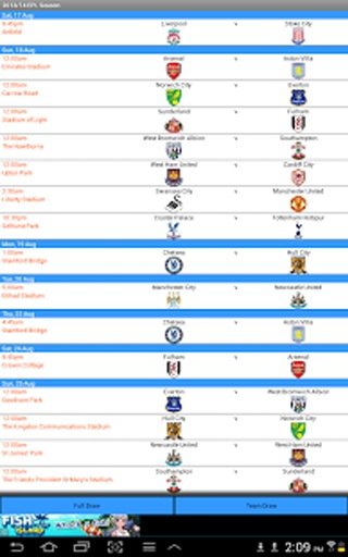 Premier League 2013 Fixtures截图6