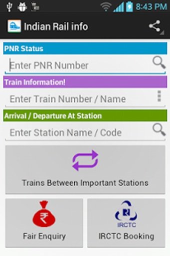 eRail - Indian Rail Live Info截图10