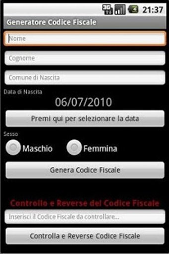 Generatore di Codice Fiscale截图2