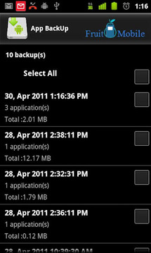 应用程序备份 App BackUp Lite v1.2截图