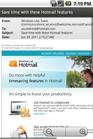 Azure Hotmail截图3