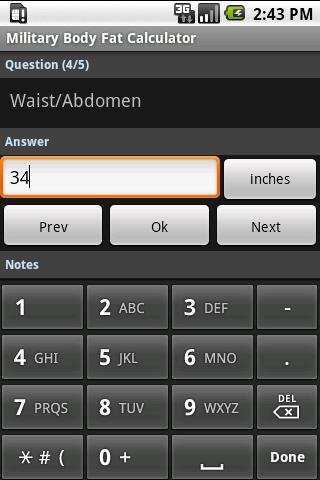 Military Body Fat Calculator截图3