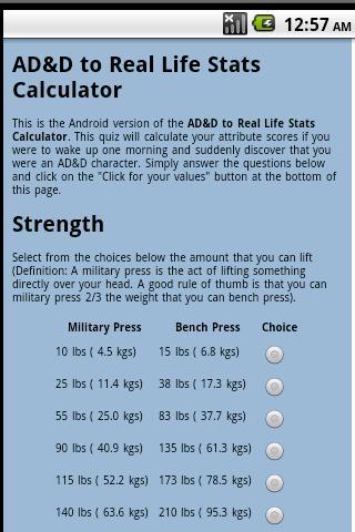 AD&D Stats Quiz截图4