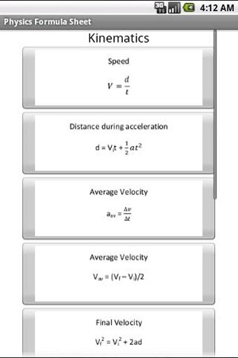 Free Physics Formula Sheet截图2