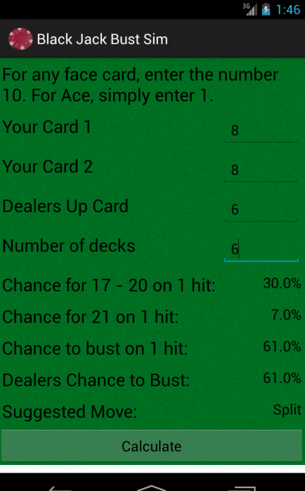 Black Jack Calculator截图2