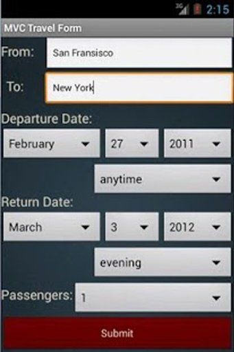 MVC Travel Form截图7