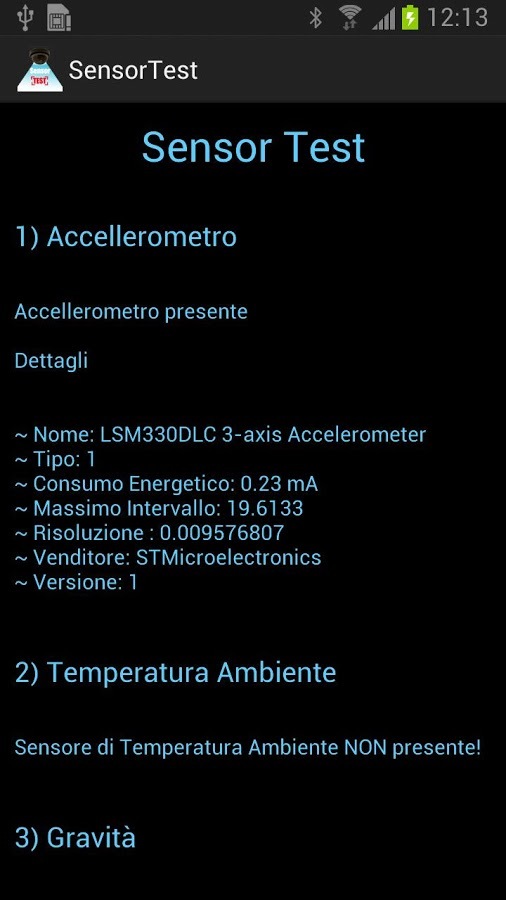 Test Sensori - Sensor Test截图1