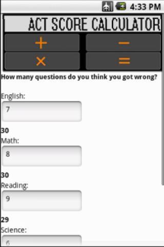 ACT Score Ca...截图2