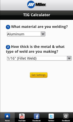 Miller Weld Setting Calculator截图1