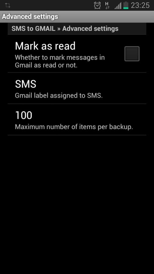 SMS to GMAIL截图2