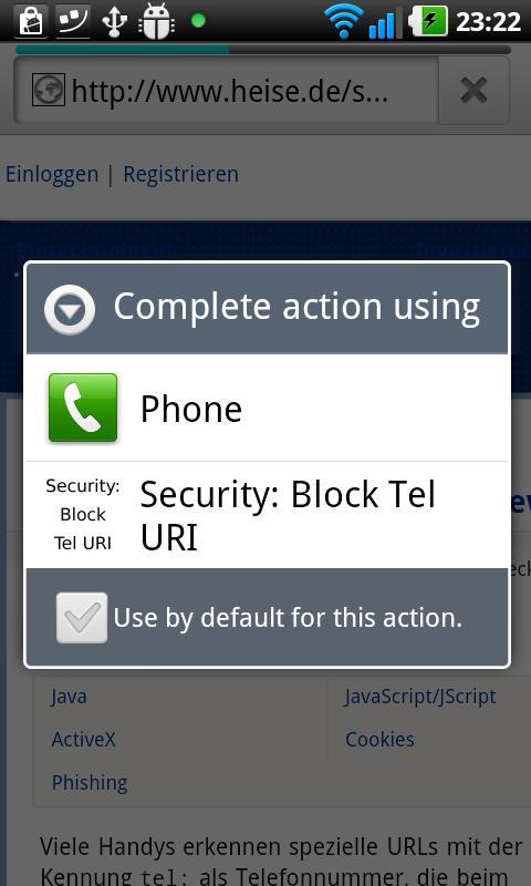 Security: Block Tel URI截图1