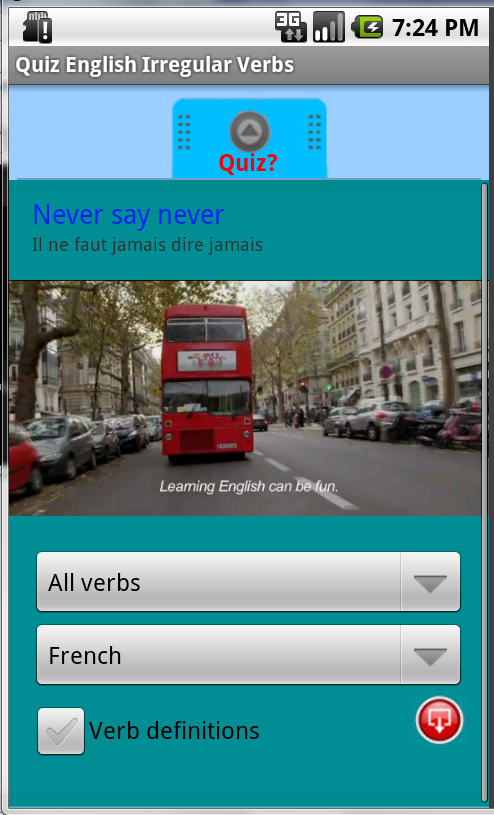 English Irregular Verbs - Quiz截图4