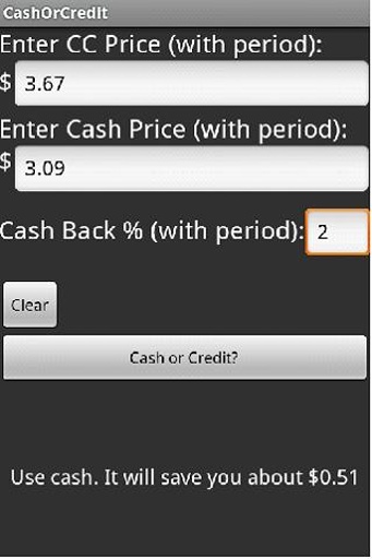 Cash Or Credit? Gas Calc...截图3