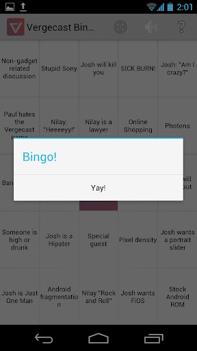 Vergecast Bingo截图1