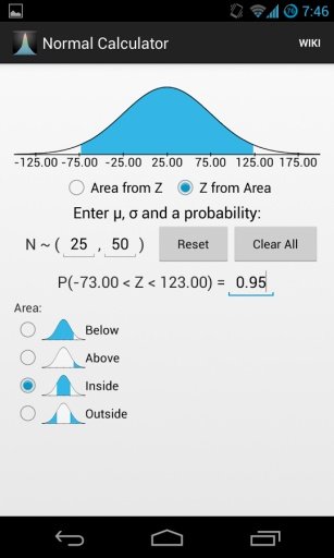 Normal Distribution Calculator截图2