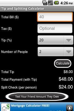 Tip and Splitting Calculator截图