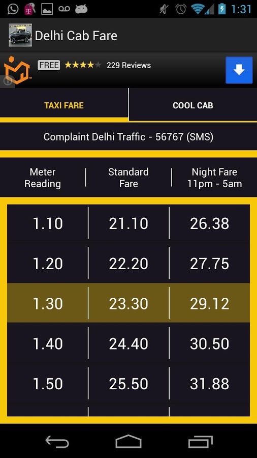 Delhi Cab Taxi Fare截图1