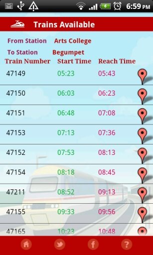 MMTS Train Timings截图2