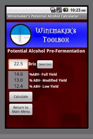 Winemaker's PA Calculator截图2