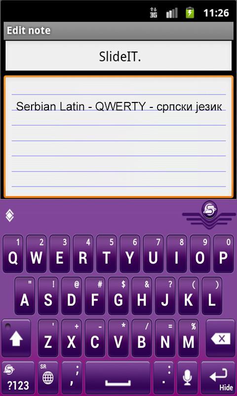 SlideIT Serbian Latin QWERTY截图4
