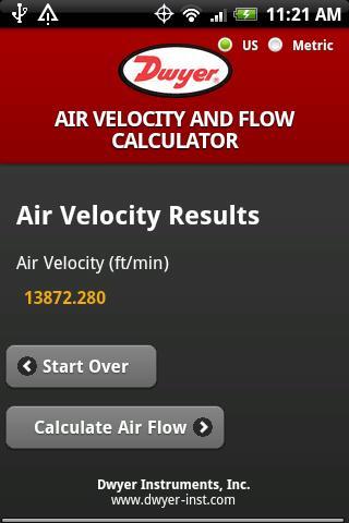 Dwyer Air Velocity Calcu...截图2