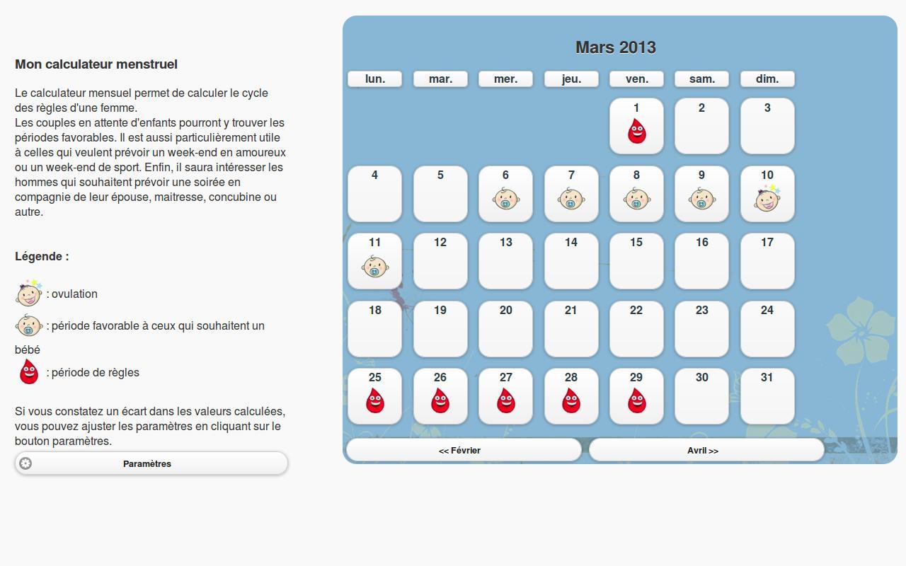 Mon calculateur menstruel截图1