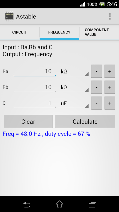 Timer IC 555 Calculator截图5