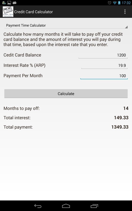 Credit Card Calculator截图6