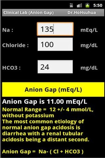 Clinical Lab ( Anion Gap )截图2