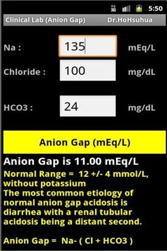 Clinical Lab ( Anion Gap )截图