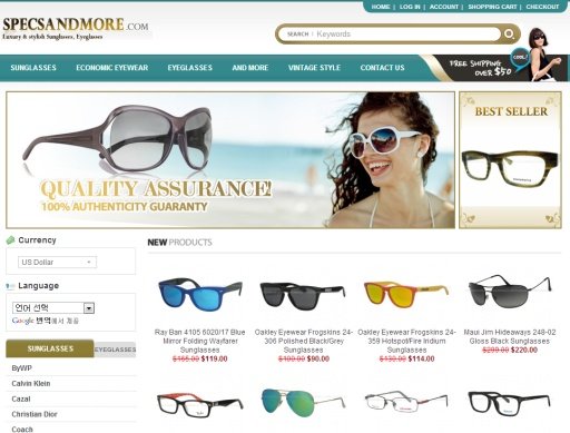 sunglasses - specsandmore.com截图1