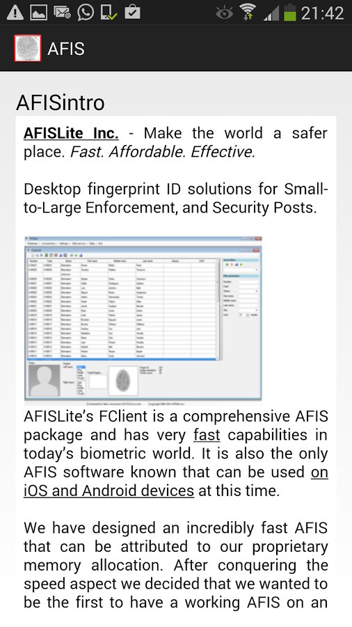 AFIS - PC and Mobile截图3