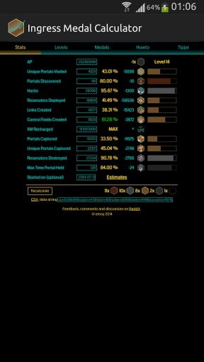 Ingress Medal Calculator截图2