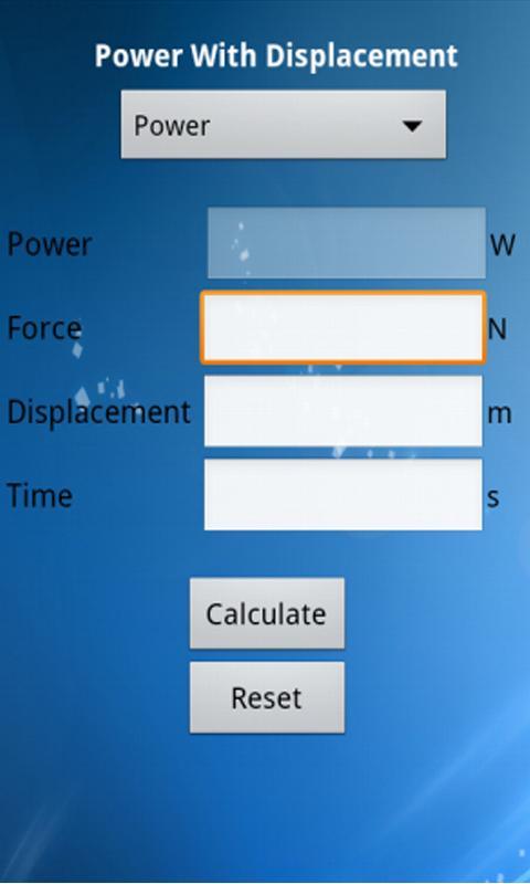 Power with Displacement Calcu截图3