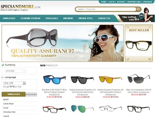 sunglasses - specsandmore.com截图2